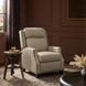Van Buren Shoreham Cream Leather Push Thru The Arms Recliner with Nailhead Trim