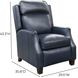 Nixon Shoreham Blue Leather Push Thru The Arms Recliner