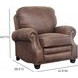 Longhorn Dark Sanded Bomber Leather Push Thru The Arms Recliner with Nailhead Trim