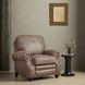 Longhorn Dark Sanded Bomber Leather Push Thru The Arms Recliner with Nailhead Trim
