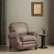 Longhorn Dark Sanded Bomber Leather Push Thru The Arms Recliner with Nailhead Trim