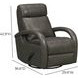 Harlee Ryegate Gray Leather Swivel Glider Recliner