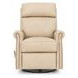 Crews Cashmere Stone Leather Swivel Glider Recliner with Nailhead Trim