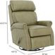 Crews Oasis Olive Leather Swivel Glider Recliner with Nailhead Trim