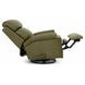 Crews Oasis Olive Leather Swivel Glider Recliner with Nailhead Trim