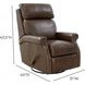 Crews Ashford Walnut Leather Swivel Glider Recliner with Nailhead Trim