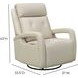 Gilbert Troy Cream Leather Swivel Glider Triple Power Recliner with Power Lumbar and USB Charging