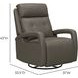 Gilbert Lynn Smokey Gray Leather Swivel Glider Triple Power Recliner with Power Lumbar and USB Charging