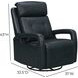 Gilbert Traci Midnight Blue Leather Swivel Glider Triple Power Recliner with Power Lumbar and USB Charging