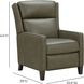 Moore Oasis Olive Leather Power Recliner with Power Headrest and USB Charging