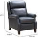 Amber Santa Fe Ocean Leather Dual Power Recliner with Power Headrest and USB Charging