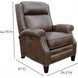 Barrett Worthington Cognac Leather Lounge Power Recliner with USB Charging and Nailhead Trim