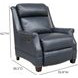 Warrendale Shoreham Blue Leather Power Recliner with Nailhead Trim and USB Charging
