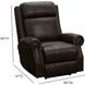 Blair Ashford Walnut Leather Power Recliner with Nailhead Trim and USB Charging