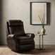 Blair Ashford Walnut Leather Power Recliner with Nailhead Trim and USB Charging