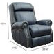 Blair Shoreham Blue Leather Power Recliner with Nailhead Trim and USB Charging