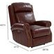 Blair Marisol Cabernet Leather Power Recliner with Nailhead Trim and USB Charging