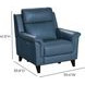 Kester Masen Bluegray Leather Power Recliner with Power Headrest and USB Charging