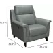 Kester Lorenzo Mint Leather Power Recliner with Power Headrest and USB Charging
