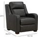 Ayden Elway Dark Gray Leather Power Recliner with Power Lumbar and USB Charging