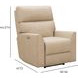 Marah Cashmere Stone Leather Triple Power Recliner with USB Charging