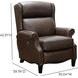 Philadelphia Ashford Walnut Leather Triple Power Recliner with USB Charging and Nailhead Trim