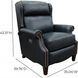 Philadelphia Shoreham Blue Leather Triple Power Recliner with USB Charging and Nailhead Trim