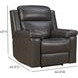 Leon Matteo Smokey Gray Leather Triple Power Recliner with USB Charging