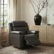 Leon Matteo Smokey Gray Leather Triple Power Recliner with USB Charging