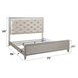 Sliverfluff Silver and Champagne King Upholstered Panel Bed with LED