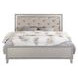 Sliverfluff Silver and Champagne King Upholstered Panel Bed with LED