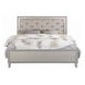 Sliverfluff Silver and Champagne Queen Upholstered Panel Bed with LED