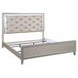 Sliverfluff Silver and Champagne King Upholstered Panel Bed with LED