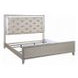 Sliverfluff Silver and Champagne Queen Upholstered Panel Bed with LED