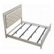 Sliverfluff Silver and Champagne Queen Upholstered Panel Bed with LED