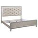 Sliverfluff Silver and Champagne King Upholstered Panel Bed with LED