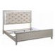 Sliverfluff Silver and Champagne Queen Upholstered Panel Bed with LED