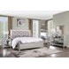 Sliverfluff Silver and Champagne King Upholstered Panel Bed with LED