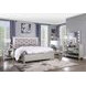 Sliverfluff Silver and Champagne King Upholstered Panel Bed with LED
