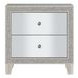 Sliverfluff Silver and Champagne 2 Drawer Nightstand