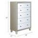 Sliverfluff Silver and Champagne 5 Drawer Chest
