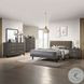 Valdemar Brown Fabric and Weathered Gray Upholstered Bedroom Set