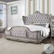 Ariadne Velvet and Antique Platinum Eastern King Upholstered Bed