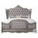 Ariadne Velvet and Antique Platinum Eastern King Upholstered Bed