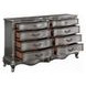 Ariadne Antique Platinum 8 Drawer Dresser