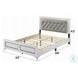Casilda Gray Synthetic Leather and White Queen Upholstered Bed with LED Lighting