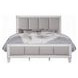 Katia Light Gray and Weathered White King Upholstered Panel Bed