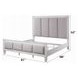 Katia Light Gray and Weathered White King Upholstered Panel Bed