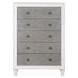 Katia Light Gray and Weathered White Upholstered Panel Bedroom Set