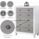 Katia Rustic Gray and Weathered White 5 Drawer Chest